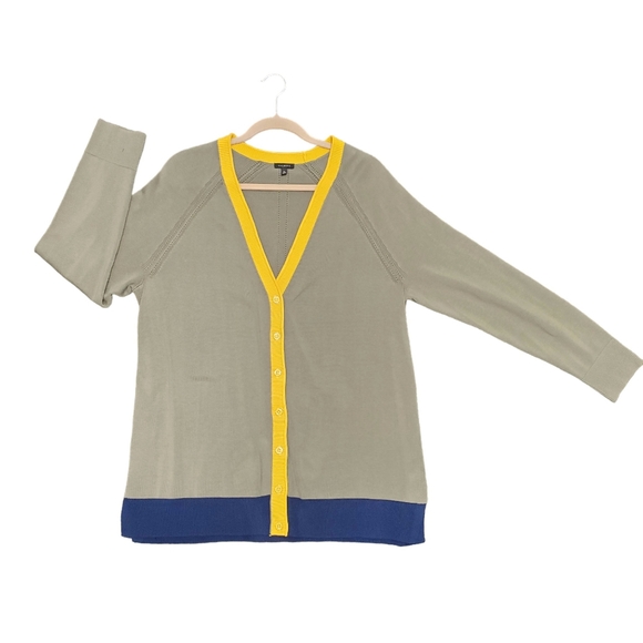 Talbots Grandpa Cardigan Colorblock Button Up Retro 70s - Picture 13 of 13